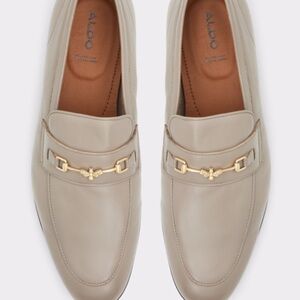 Aldo Cream Loafers with Gold Bee Ornament